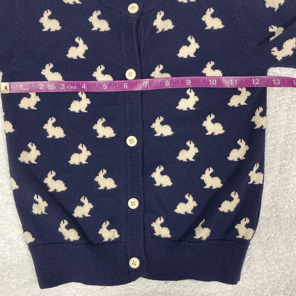 Lucie & Marc navy blue bunny rabbit button down cardigan girls size 6 - Picture 3 of 10
